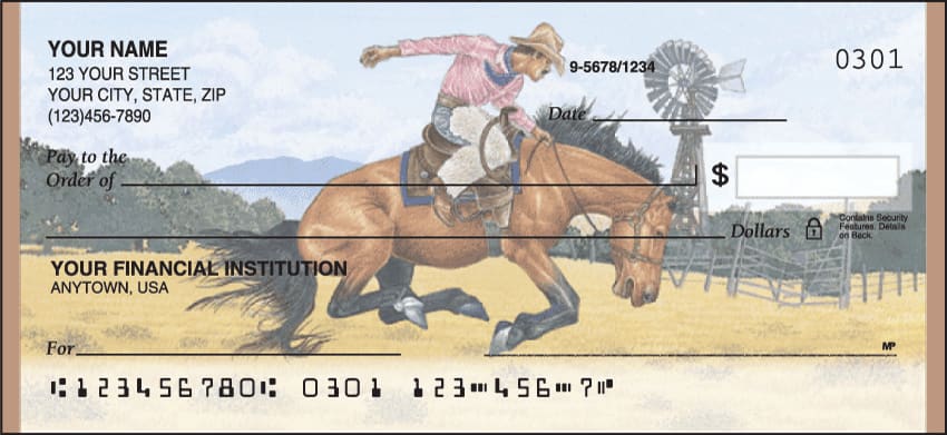 Enlarged view of cowboy checks
