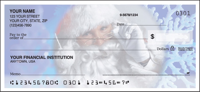Enlarged view of happy holidays checks