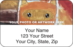 Enlarged view of artistic photo return address labels