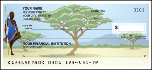 Enlarged view of african silhouettes checks