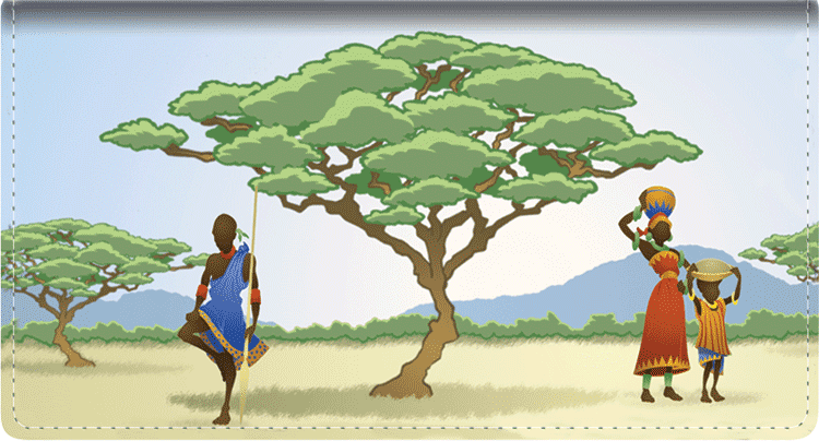 African Silhouettes Checkbook Cover - click to view larger image