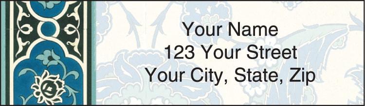 Enlarged view of arabesque address labels