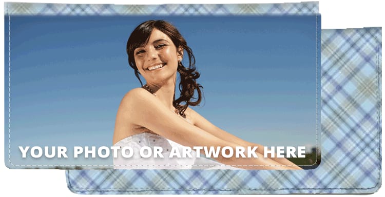 Blue Plaid Photo Checkbook Cover - click to view larger image