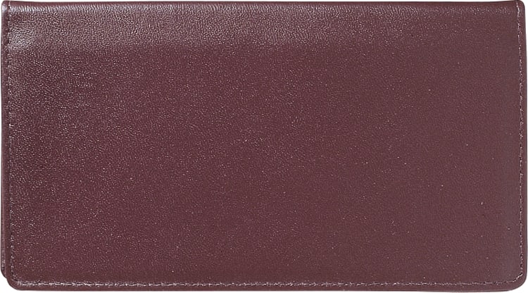 Burgundy Leather Checkbook Cover - click to view larger image