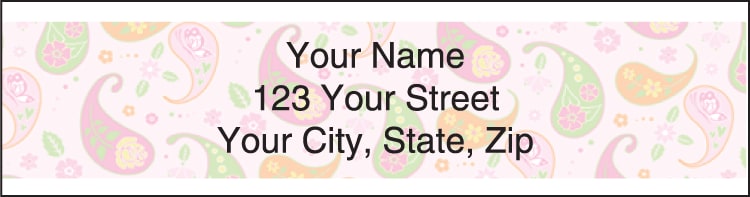 Enlarged view of pretty posies address labels