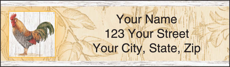 roosters address labels - click to preview