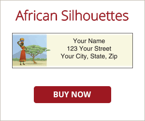 African Silhouettes Address Labels