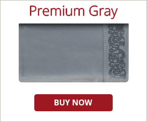 Premium Gray Checkbook Cover