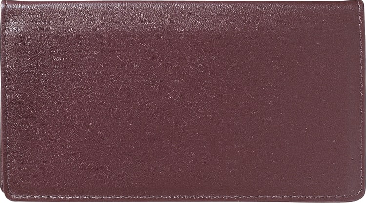 Genuine Leather Checkbook Cover - Burgundy