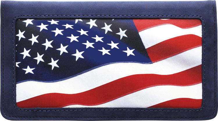 Lady Liberty Leather Wallet Style Checkbook Cover